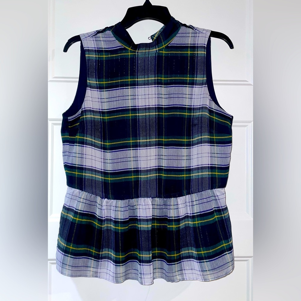 J crew plaid peplum top